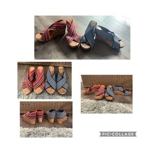 2 pairs of wedge sandals
